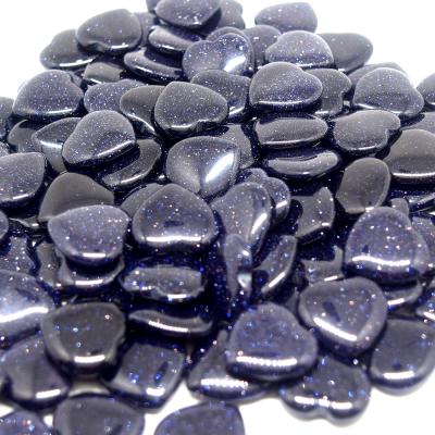 China China Sandstone Natural Blue Healing Crystal Heart Stone Heart Shaped Crystals For Home Decoration for sale