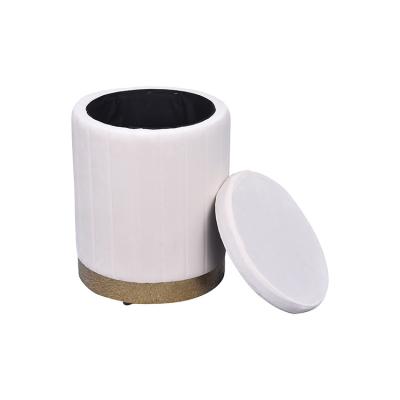 China New arrival Nordic style cylinder restaurant living room fabric stainless steel portable stool (the other) adjustable with lid for sale