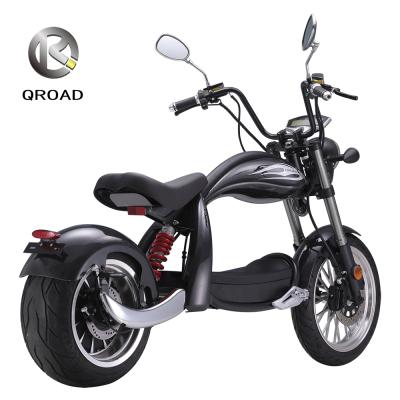 China QROAD Unisex EEC Approved 2 Wheel Stand Up Electric Scooter High Power 70KM/H Motorcycle Citycoco 2021 for sale