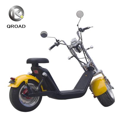 China QROAD Qianrun Factory 60V 20Ah Dual Battery Citycoco 3000W EEC/COC Unisex Electric Scooter for sale