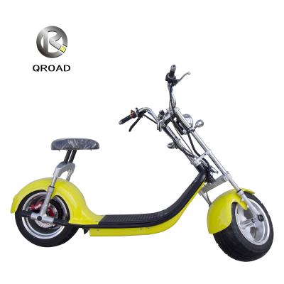 China 2021 QROAD Fat Tire 60v 20ah 2000W Lithium Electric Motorcycle COC Scooter Black 12Ah-20Ah for sale