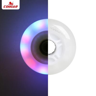 China Factory 64mm 72mm roller skates puma integrated flashing PU 76mm rollers for light up roller skates integrated shoes for sale