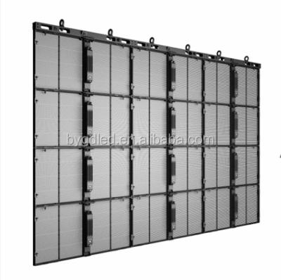 China Baiyi P3.91-7.8 Video LED Display Indoor Outdoor Transparent Sheer Curtain LED Screen Video Wall for sale