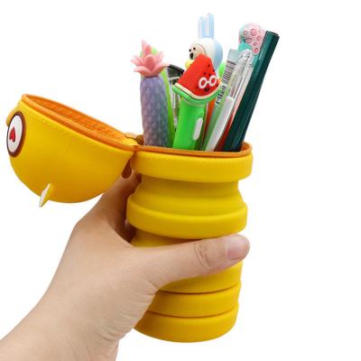 China Silikon Tier Design Kapazität Waschbare Bleistiftkasten Schreibwaren Set für Kinder im Stil zu verkaufen