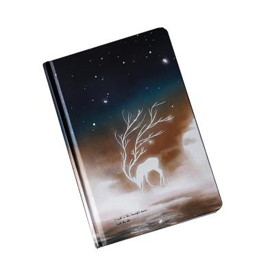 China Gepersonaliseerd logo 2022 Creatief Luminous Deer Hardback Stationery Gift Notebook Diary Set Te koop