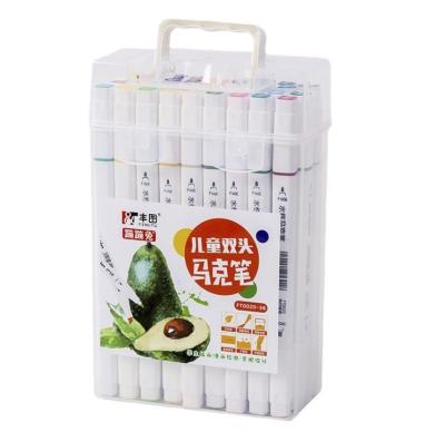 China Multi Colored Art Marker Set 12 18 24 36 48 Colors Highlighter Marker Pen Double Tips for sale