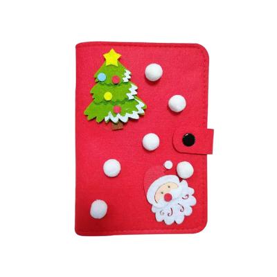 China 2022 Felt A6 Cartoon Christmas Tree Deer Notebook Grid Pages Journal Korean Diary Book for sale