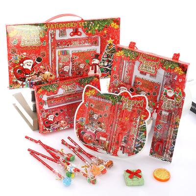 China Kinder Schulmaterialien Weihnachtskarikatur Löscher Bleistift Set mit roten Holz Bleistiften zu verkaufen