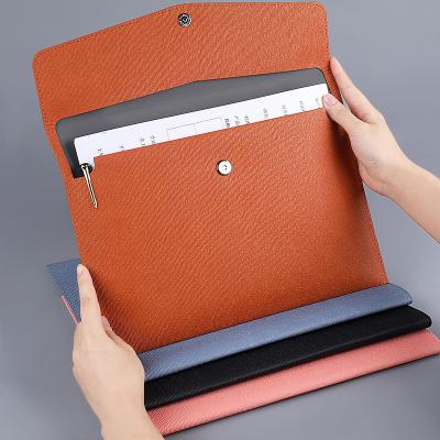 China Customized Logo Waterproof PU Leather A4 File Folder Document Holder with File Pocket for sale