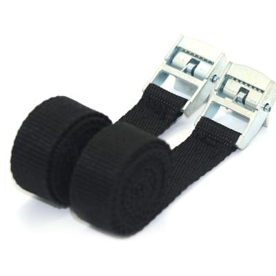 China Durable 25mm Webbing Strap Belt Puller Ratchet Nylon Packing Strong Tie Down Cargo Strap With Metal Buckle for sale