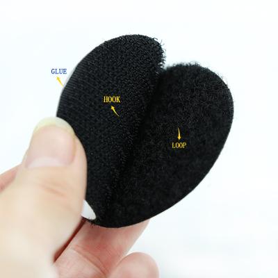 China Viable Round Glue Hook Loop Back Stickers For Carpet Fixing Sticky Mat Fabric Sofa Holder Strong White Black for sale