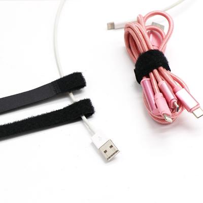 China Viable Colorful P Type Magic Band Cable Tie For Charger Or Ear Phone Strap Hook And Loop Nylon Band for sale