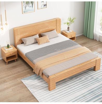 China Minimalist Bedroom Furniture Wooden Frame Room Double Modern Queen Size Bed for sale