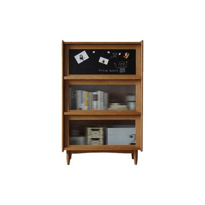 China Nordic Cherry Wood Book Shelf Magazine Room Floor Porch Cabinet Flip Door Cabinet Bookcase Living Indoor Foyer for sale