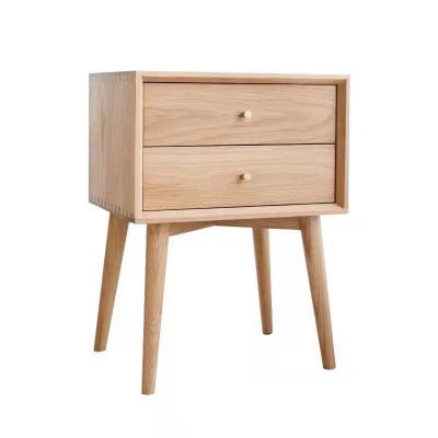 China Storage Home Living Room Fashion White Oak Nightstand Exquisite Durable Bedside Wooden Table for sale