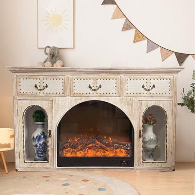 China Oriental Retro Beauty Solid Wood Wall Cabinets Country Fireplace Stove for sale