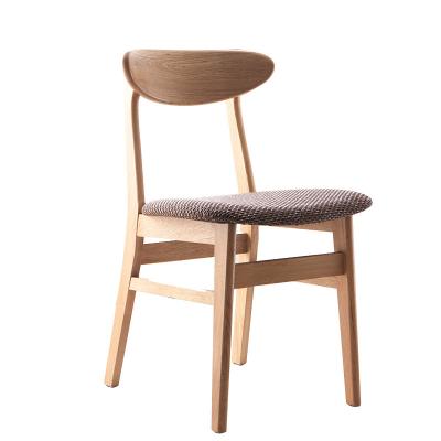 China Environmental protection varnish 2022 popular environmental protection simple varnish modern oak dining chair for home and hotel for sale