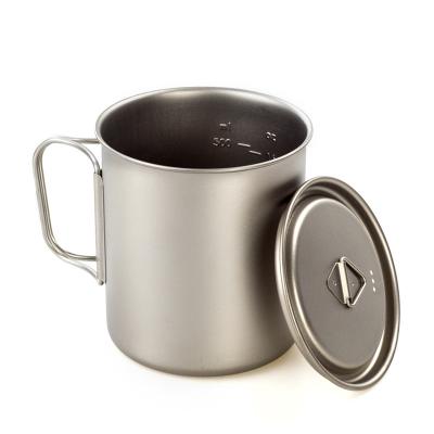 China AMPMOUTDOOR Modern Durable Folding Titanium Drinking Cup Pot Cup Wine Water Camping Rising Mug With Lid Outdoor Rising Mug for sale