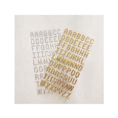 China Decorative Puffy Sticker Amazon Gold Sliver Uppercase Alphabet Letter Sticker for sale