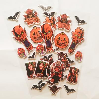 China Custom Shiny Cartoon Sticker Decal Halloween Puffy Stickers For Holiday Kids for sale