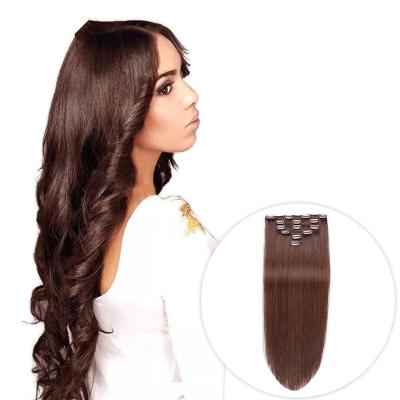 China Good Quality oflyhair Silky Straight Wave Clip In Hair Clips Indian Hair Extension 80grams/6pieces/set Double Drawn Hair for sale