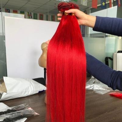 China 2020 Body Wave Best Three Red Hair Products Bundles With Closure, Colored Virgin Hair Weft Wholesale Unprocessed Brazilian Hair for sale