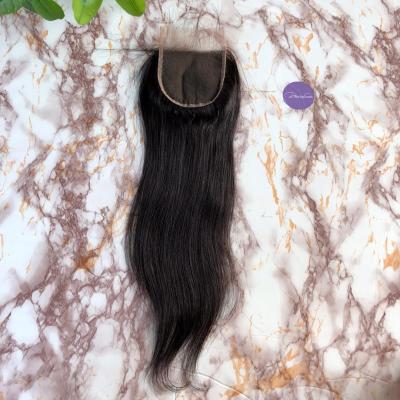 China New Arrival 4x4 Lace Silky Straight Swiss Lace Closure Hair Free Part Lace Closure for sale