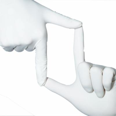 China Customized Anti-Slip Disposable Waterproof White Touch Screen Gloves Latex Gloves for sale