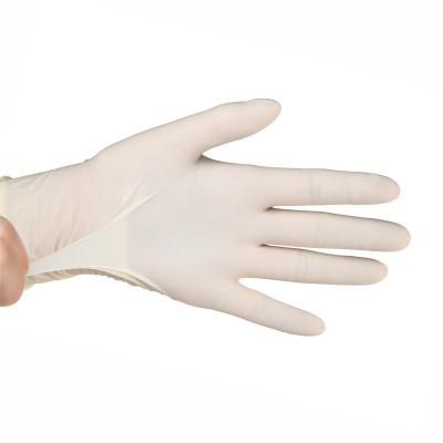 China Malaysia anti-slip hot disposable white waterproof touch screen gloves latex powder free safty gloves for sale