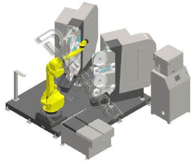 China RTAF-AG0204L- Doppel-Stationen- Roboter-Schleifmaschine Roboter-Schleifmaschine für große Messing-Kran zu verkaufen