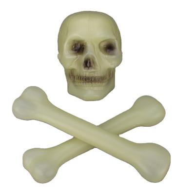 China Halloween Decoration Props Realistic Children's Halloween Party Decorations and Luminous Horror Skull and Bones for sale