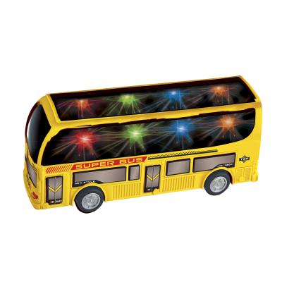 China Toy Popular Diecast Children's Toy Car Wanxiang 3D Light Music Electric Bus for sale