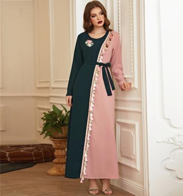 China 2022 New SIPO Polyester Islamic Plus Size Muslim Abaya Robe Dubai Abaya Muslim Loose Maxi Dress Women for sale