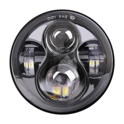 China Black 5.75-inch Cree LED Projector Daymaker Hi/Lo Beam Headlight for Harley Davidson Motorcycle for sale