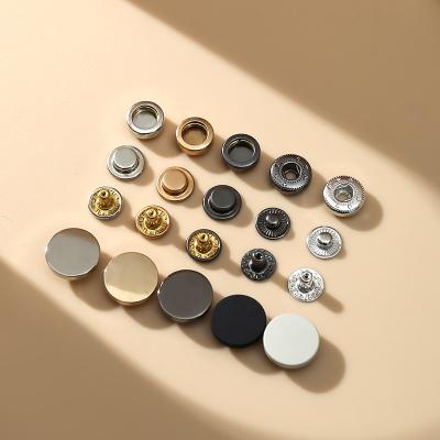 China Nickel Free Press Snap Buttons Custom Logo Snap Flat Botones Metal Engraved Shirt Clothing Coat Button Garment Buttons for sale