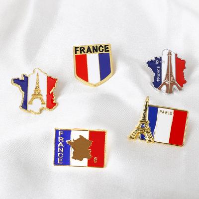 China ENGLAND STYLE In Zinc Alloy Lapel Pin Badge Soft Hard Enamel Die Casting Souvenir Gift Brooch Current French Flag Pins Custom for sale