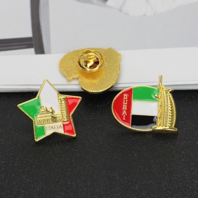 China Souvenir ENGLAND STYLE Customization Badges National Flag Building Brooches Pins BroochesPin Badge for sale