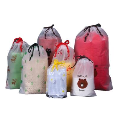 China Transparent Drawstring Moisture Proof Clear PE Gift Bag Organza Candy PVC Sheer Drawstring Bag For Wicks Drawstring Christmas Gift Bag for sale