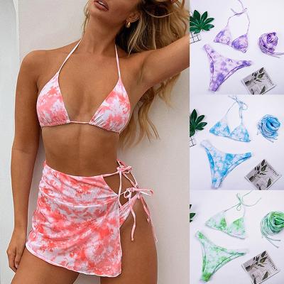 China SS1173 Designer Inspired Bikini Blue Red Green Pink S M L Breathable 3 Piece Bikini Set for sale