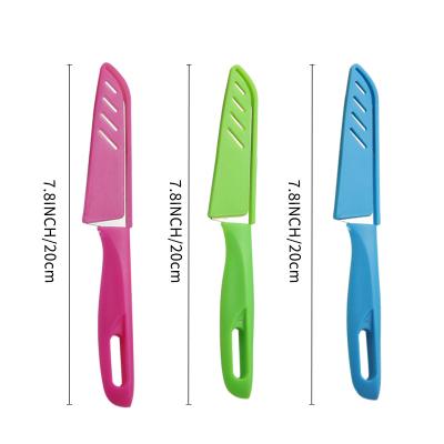 China Viable Hot Selling Kitchen Instruments Multicolor Optional With Cover Device Fruit Knife Stainless Steel Peeler Fruit Knife for sale