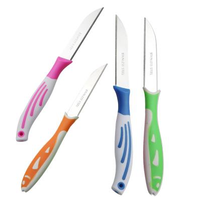 China Viable blue color tool fruit plastic handlestainless steel vegetable knife with stainless steel household peeling knife for sale