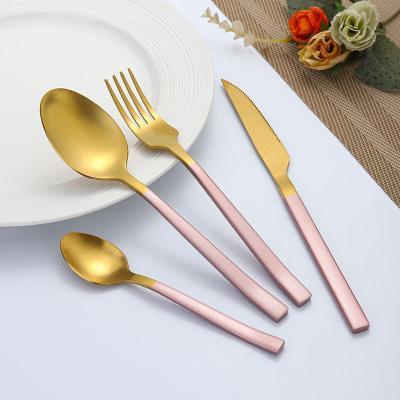 China Sustainable Hot Selling 4 Piece Stainless Steel Portable Kitchen Picnic Wedding Flatware Set for sale