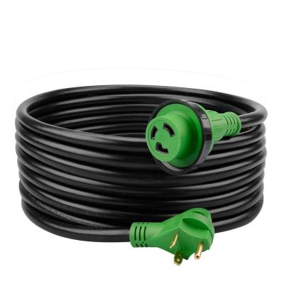 China Industrial Equipment J129 RV Tie Down RV Extension Cord with Twist Lock Connector, Handle and Light List 25FT Handle NEMA TT-30P L5-30R 10/3 STW ETL for sale