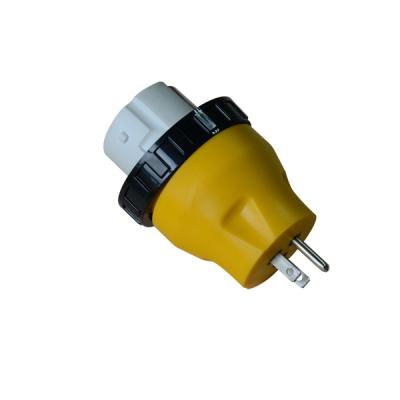 China RV CR-122 15A Male To 50A Female Twist Locking Power Cord Adapter Plug Connector 125V Camper Generator Electric Locking Cable RV for sale