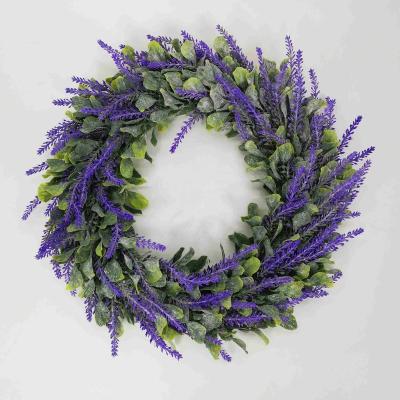 China AGD48 Decoration Spring Series Artificial Lavender Grass Wreath For Office Hotel Home Decoration for sale