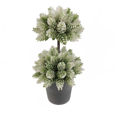 China AHE132 Minimalist Table Ornament Double Layer Potted Plants Artificial Potted Plants For Decoration for sale