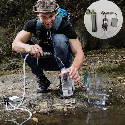 China Camping/Hiking/Outdoors/Travel/Survival/Military Camper Survival Boosting Portable Water Filter With Pump for sale