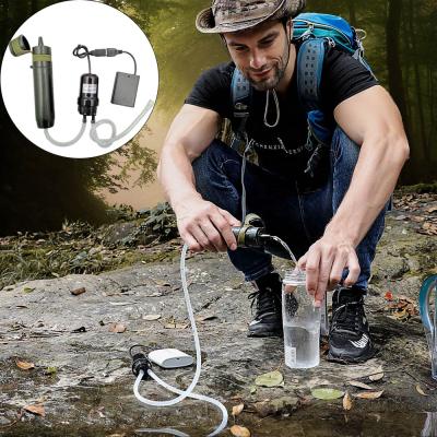 China Camping/Hiking/Outdoor/Travel/Survival/Travel Military Camping Camper Trailer Portable Water Filter with USB Pump for sale