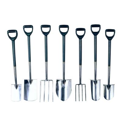 China Anti-skid handle/heavy duty professional stainless garden tools china, shovel shovel and fork for sale