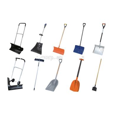 China Plastic/aluminum wide range of plastic and aluminum snow shovel and push tools with high quality for sale